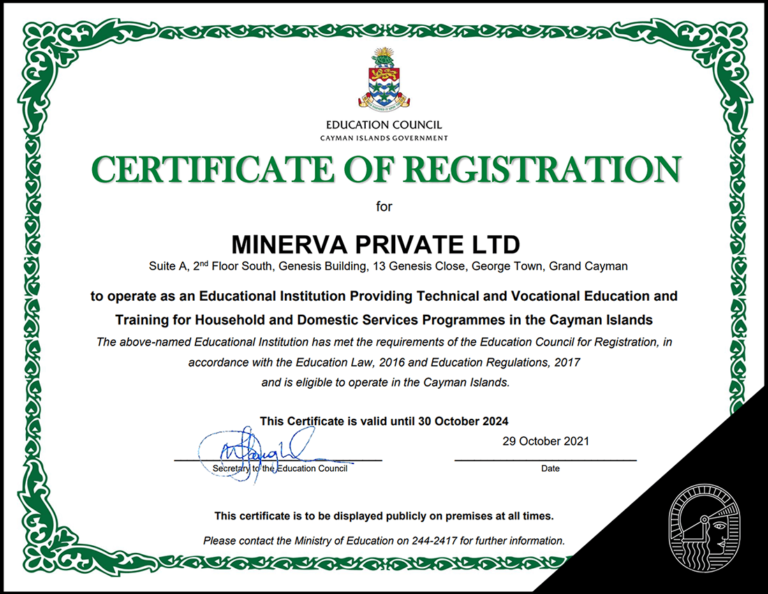 Ministry of Education certificate